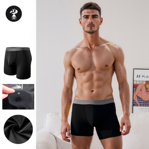 Fabricantes largo negro Etiqueta Privada banda elástica poliéster básico secado rápido deporte Fitness ropa interior Boxer para hombres de alta calidad - Product Image 1