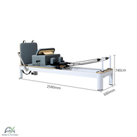 Reformer de Pilates Blanco para Personas Mayores con Deslizamiento de Bajo Impacto para un Entrenamiento Suave, Equipos de Yoga