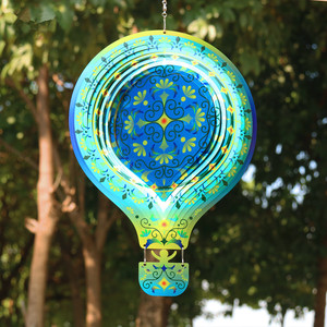Wholesale Garden Wind Spinner <b>Hot</b> air Ballonn Garden Ornaments 12 Inch Metal Wind 3d Spinner <b>Hot</b> Balloon Shape - Product Image 4