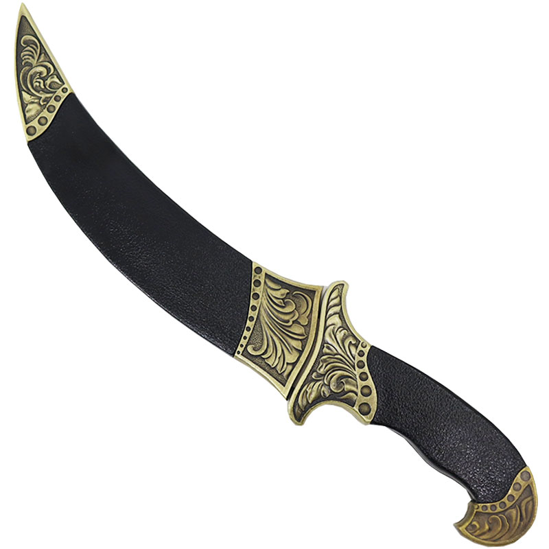 アンティーク風ショートソード 短剣 ダガー 装飾モデル ミリタリーインテリア Black-Gold-Curved-Sword-
