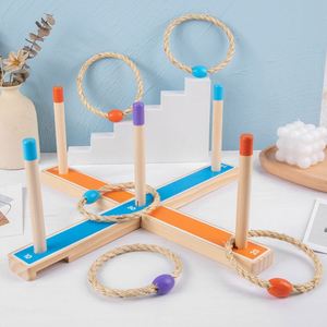 Jeux de lancer d'anneaux en bois pour enfants, pour fêtes de famille en plein air dans la cour - Product Image 4