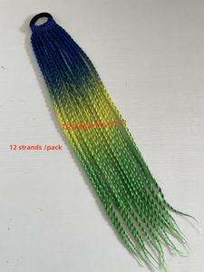 Queue de cheval tressée en fibre synthétique haute température de 20 pouces avec élastique pour femmes ou enfants, accessoire capillaire pour festival - Product Image 4