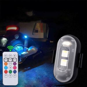 Car Motorcycle Bike Strobe Light 8-Color USB Rechargeable Plastic Waterproof <b>Wireless</b> Remote Control Anti-Collision Night Riding - Product Image 1