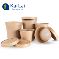 Bol jetable biodégradable en papier couché en pâte de bois de qualité alimentaire, épaissi, pour soupes et nouilles, grand format, personnalisable pour usage commercial