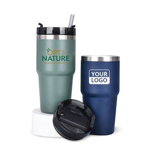 แก้วน้ำสแตนเลสขนาด 20 ออนซ์ 30 ออนซ์ แก้วกาแฟเก็บความร้อนสุญญากาศ  แบบพกพาสำหรับเดินทาง  ออกแบบโลโก้ได้ตามต้องการ แก้วน้ำสำหรับเดินทางในรถยนต์ - Product Image 4