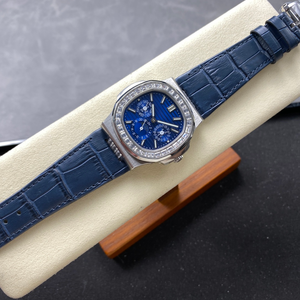 Reloj <span class=keywords><strong>de</strong></span> Pulsera Personalizado <span class=keywords><strong>de</strong></span> Alta Gama <span class=keywords><strong>con</strong></span> Moissanita, Caja Transparente, Movimiento Mecánico Automático, Fase Lunar, 18k, Reloj Mecánico - Product Image 2