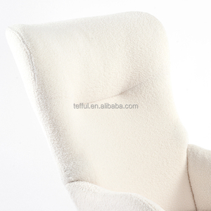 Sillón de ocio de tela boucle beige para sala de estar, para lactancia, guardería, bebé - Product Image 6