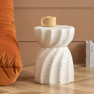 ModHomi Coffee <strong>Table</strong> Nordic Design Living Room Sofa <strong>Side</strong> <strong>Table</strong> Magnesium Oxide Modern <strong>Round</strong> Small Accent Concrete Finish <strong>Table</strong> - Product Image 1
