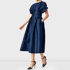 <span class=keywords><strong>Vestido</strong></span> Midi <span class=keywords><strong>azul</strong></span> <span class=keywords><strong>oscuro</strong></span> elegante personalizado de pequeña cantidad directo de fábrica perfecto <span class=keywords><strong>para</strong></span> baile de graduación 2025, vestidos de novia y vestidos de noche - Product Image 3