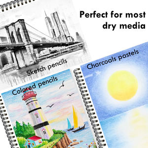 2er Pack 9 "x 12" 100 Blatt 68lb 100gsm Mixed Media Rough Texture Skizzen papier block und Zeichen papier block für Künstler und Hobbisten - Product Image 3