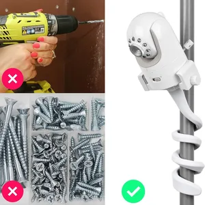 Support de caméra IP en silicone flexible blanc plus long avec support de tige de berceau sans trou pour bureau ou <span class=keywords><strong>lit</strong></span> - Product Image 3