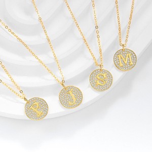 Collar con Iniciales de Plata de Ley 925 al por Mayor para Reventa, Colgante de Alfabeto Chapado en Oro de 18K, Ganku - Product Image 5