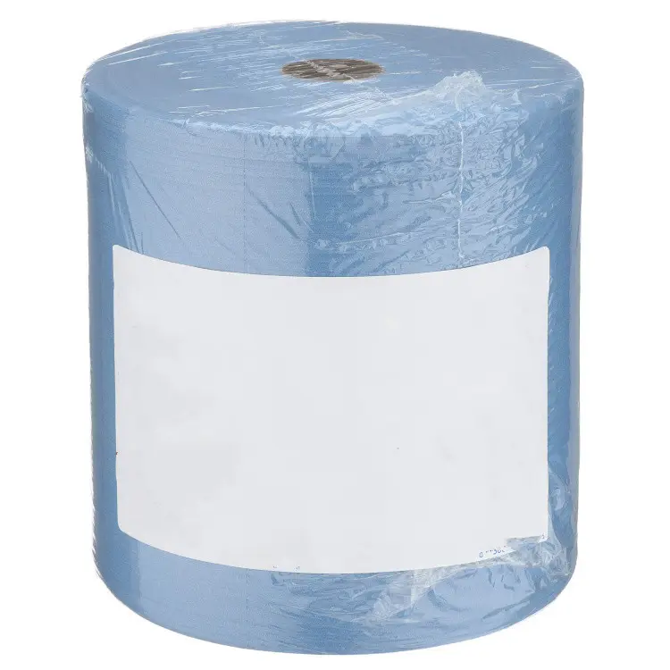 1lpy 2ply mavi el kağıt havlu rulo doku bakire odun hamuru geri dönüşümlü tek kullanımlık