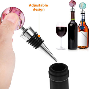 Tapón de botella de vino de mármol, tapón decorativo de vidrio para bebidas con diseño de grietas, ideal para regalar. - Product Image 2