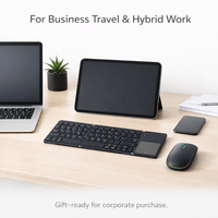Set Hadiah Mini Kantor Mobile Ultra Tipis Keyboard Lipat dengan Touchpad + Mouse Nirkabel Dual-Mode Pilihan Kotak Hadiah Tersedia
