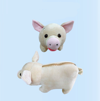 2-en-1 Adorable oreiller en forme de U microperle convertit l'oreiller en peluche cochon microperle