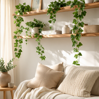 Guirlande de feuilles de lierre artificielles en soie de 2,1 m pour décoration murale, jardin, arche de mariage et verdure en gros