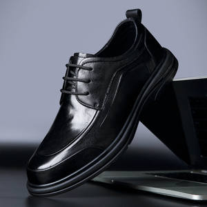 Chaussures en cuir pour hommes de haute qualité 2025, grande taille, bout carré, dessus en cuir de vache véritable, respirantes, à lacets, semelles antidérapantes - Product Image 6
