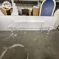Table de mariage rectangulaire ronde transparente en cristal personnalisée en usine pour banquet et dîner en acrylique pour décoration d'événement