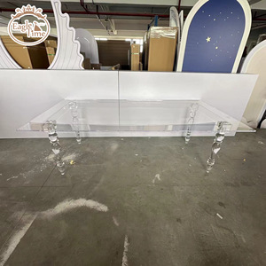 Fabbrica su misura rettangolo di cristallo trasparente rotonda banchetto festa Diner acrilico tavolo di nozze per la decorazione di eventi - Product Image 4