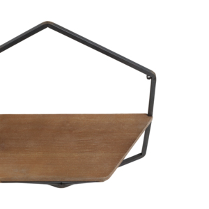 <b>Wall</b> <b>Mounted</b> Geometric <b>Shelves</b> Metal Wood Hanging Storage Organizer For Living Room Bedroom Entryway - Product Image 5
