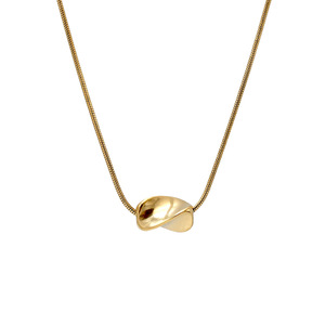 Geometric Twisted Pendant Necklace Stainless Steel Rose Gold Minimalist Design Women's Fashion Jewelry - Product Image 5