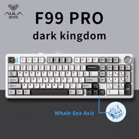 Clavier mécanique sans fil AULA F99 Pro avec bouton rotatif, clavier RGB à commutation à chaud, structure Gasket, claviers de jeu