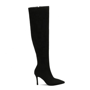 Moncheer Dames Stretch Suède Stiletto Overknee Ultra Slim Puntige Teen Dijhoge Laarzen Ritssluiting Hoogteverhogend - Product Image 4