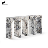 Tostone Vente directe Table console en marbre Calacatta Viola naturelle moderne pour salon d'hôtel Design d'arche élégant pour l'intérieur