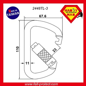 คาราไบเนอร์เหล็กแบบล็อคสามชั้น (ชุบสังกะสี) ผู้ผลิต OEM/ODM ไต้หวัน รับน้ำหนักได้ 35kN ขนาด 23 มม. น้ำหนัก 222 กรัม ได้รับการรับรองมาตรฐาน EN 362 - Product Image 6