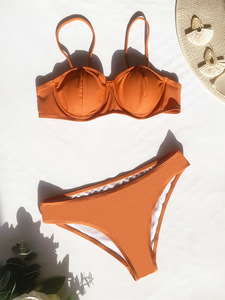 2024 Sexy Luxury Golden Color 3 Piece Set <strong>Swimsuit</strong> <strong>With</strong> Short <strong>Skirt</strong> <strong>Womens</strong> Cover up Swimwear Beachwear Custom Shiny Bikini Set - Product Image 6