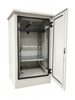 Armoire réseau extérieure sur pied 6U-18U 600 mm à dessus plat soudé, étanche IP55, rack de serveur en acier standard 19 pouces en stock