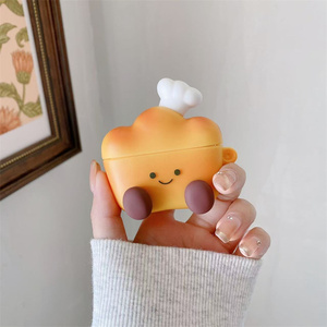 Nouvelle coque en silicone 3D mignonne en forme de pain de boulanger pour écouteurs Apple AirPods 4 Pro 3, étui de protection en caoutchouc motif carotte de dessin animé pour écouteurs de chef - Product Image 3