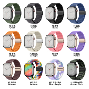 สายนาฬิกาข้อมือแบบถักไนลอน RYB สำหรับ Apple Watch Series 9 8 SE สายรัดข้อมือแบบยืดหยุ่นสำหรับเล่นกีฬา สำหรับ IWatch Ultra - Product Image 5