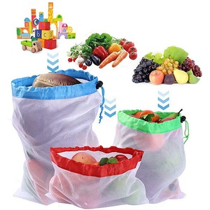 Reusable Mesh Produce Bags Bag Reusable Mesh Produce Bags Eco-friendly Premium Bag Food Packing Storage Cotton Canvas Accept Customized Logo BSCI Polyester OEM