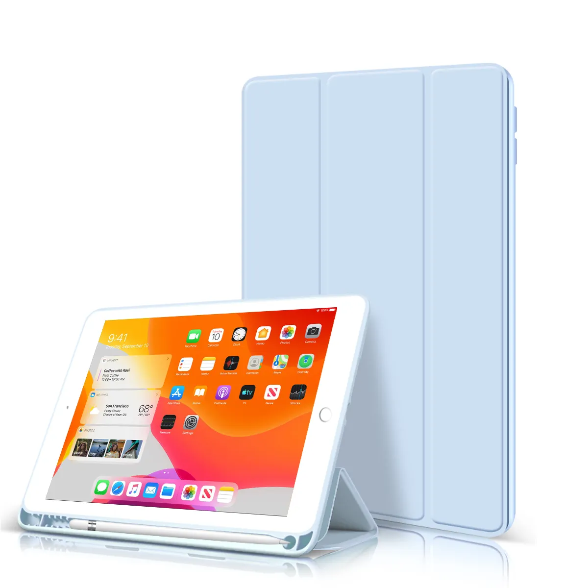 Protector de pantalla 2 en 1 para tableta, Funda de cuero suave de TPU PU 2 en 1, 10,2/8,3 pulgadas, Color, venta al por mayor, barato, para iPad 8/9 Gen Pro 2021