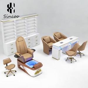 Sillón de Pedicura de Lujo de Alta Gama con Luz LED Eléctrica, Material de Vidrio, Masaje Multifuncional para Salón de Uñas - Product Image 2