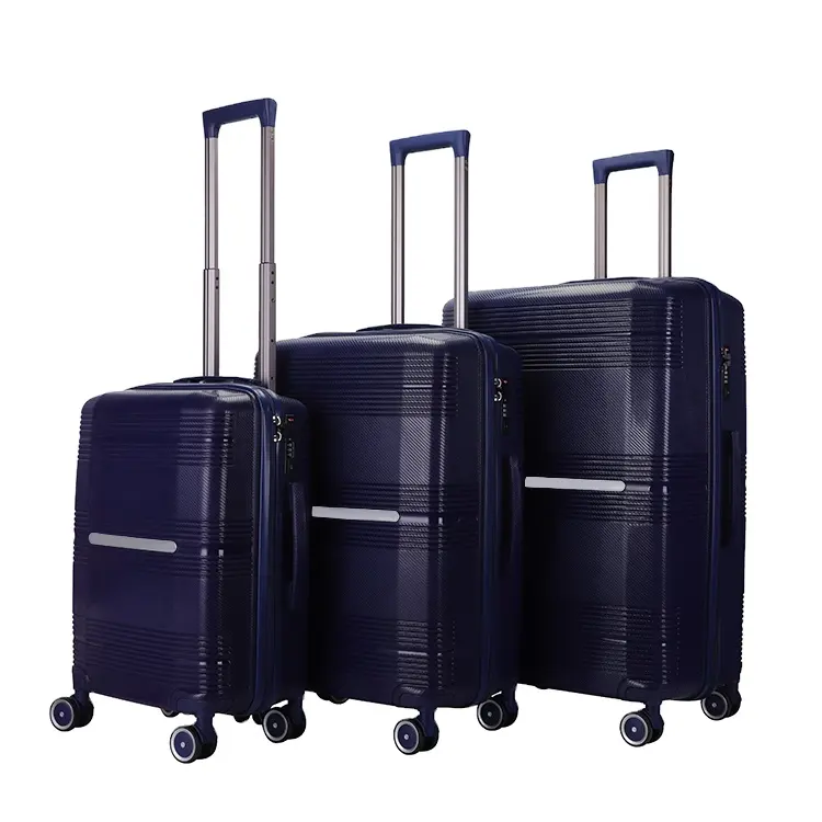 Dizhen màu xanh đậm 100% PP Chất liệu hành lý đa chức năng hành lý đặt du lịch hành lý 3 cái Bộ