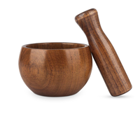 Mortier et pilon en bois Offre Spéciale ensemble bol de broyeur en bois outil d'assaisonnement en bois pour la cuisine à domicile