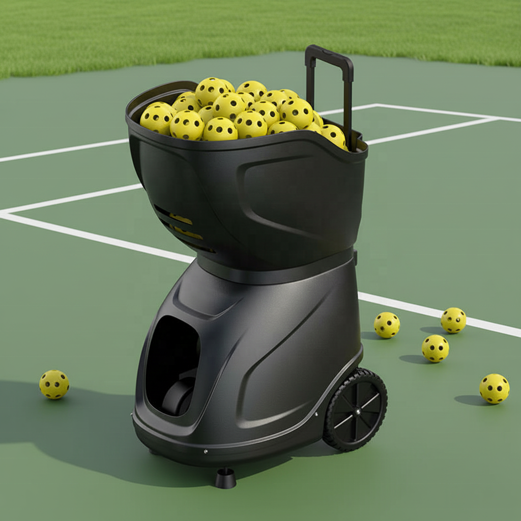 PS P8 Pickleball Intelligent Automatic Pick Ball Serving Coach Machine 20-120km/h Speed 120+ Balls Advanced Player Pitching