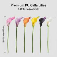 Bunga Calla Lily Buatan Berkualitas Tinggi 60CM untuk Dekorasi Pernikahan, Rangkaian Rumah, Bahan EVA, Grosir Bunga Buatan