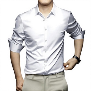 <span class=keywords><strong>Camicia</strong></span> da uomo <span class=keywords><strong>nera</strong></span> di alta gamma a maniche lunghe, <span class=keywords><strong>slim</strong></span> <span class=keywords><strong>fit</strong></span>, stile coreano, alla moda, casual, con colletto a revers decorato con perline, antipiega, in poliestere - Product Image 2
