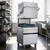 Lave-vaisselle industriel en acier inoxydable avec mini-étagère pour casseroles, ustensiles et vaisselle, cycles de lavage réglables, modèle populaire