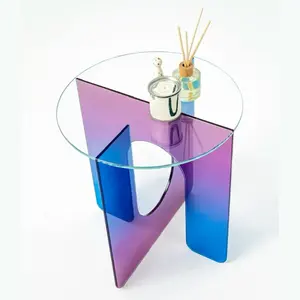 OEM Factory Supplier Clear Acrylic Sofa Side Table Clear Pmma Nightstand Acrylic Twist Side Table