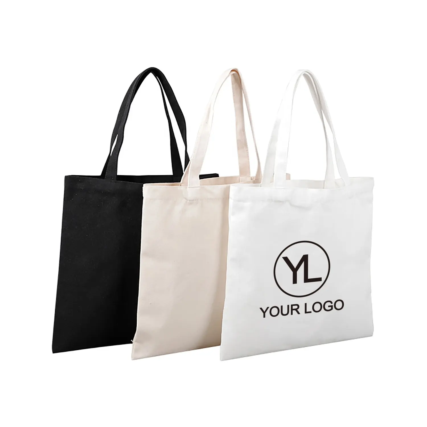 Logotipo personalizado impresso DIY Eco amigável designer reutilizável algodão pano lona sacola de compras