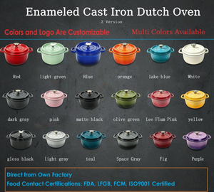 Casserole <span class=keywords><strong>en</strong></span> <span class=keywords><strong>fonte</strong></span> émaillée, pot à fond rond antiadhésif avec couvercle, <span class=keywords><strong>cocotte</strong></span>, compatible four et induction, écologique - Product Image 6