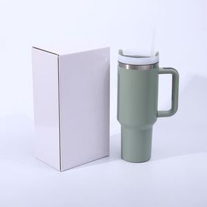 Gobelet de voyage isotherme 30oz H2.0 avec poignée, couvercle, paille et base antidérapante – OEM/ODM, couleur personnalisable - Product Image 2