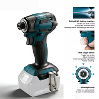 Tournevis compact 1/4'' léger avec éclairage de travail, outil électrique 18V, tournevis à chocs hexagonal pour le travail du bois