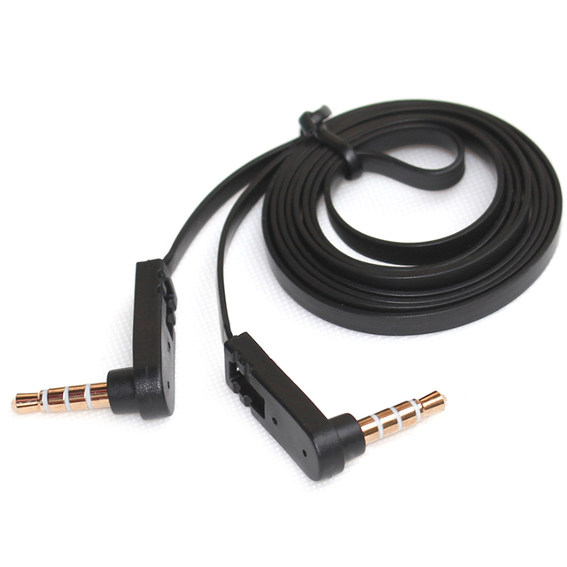 Flat Shape 1m Dual 90 Degree Elbow Angled 3.5mm Male to Male Cable 4 Pole 3 Pole Car AUX Cord Tiny Soft Live Broadcasting Audio