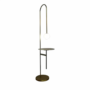 Lámpara de pie LED moderna europea, Control táctil de latón antiguo, <span class=keywords><strong>madera</strong></span> blanca para interior, hogar inteligente, sala de estar, cafetería, decoración DIY - Product Image 1